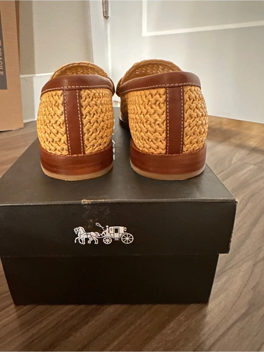 Coach Women’s Woven Loafers in Tan and Brown